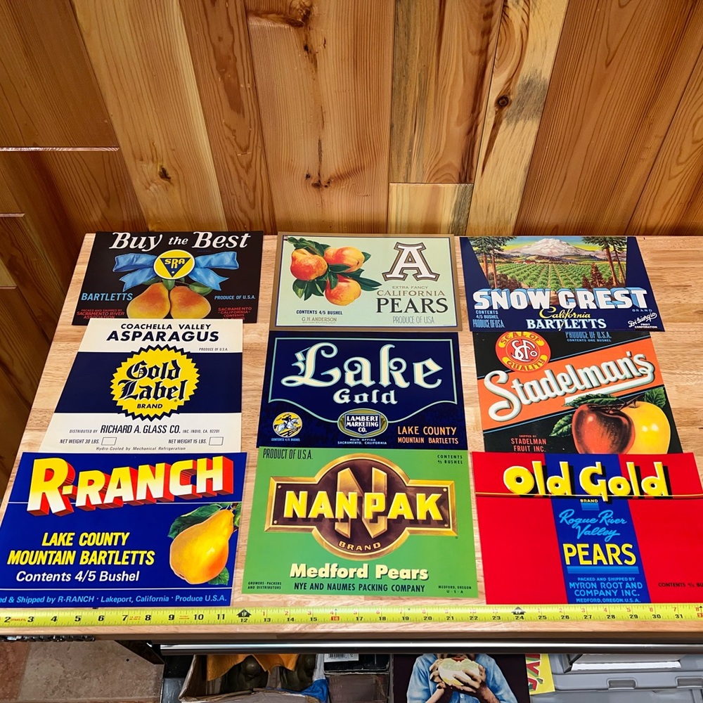 American Vintage Fruit Crate Label Collection - Multicolor